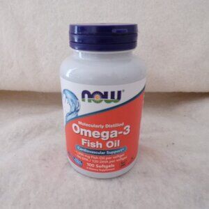 NOW Omega 3 Fish Oil 180 EPA 120 DHA Molecularly Distilled 100 Softgels